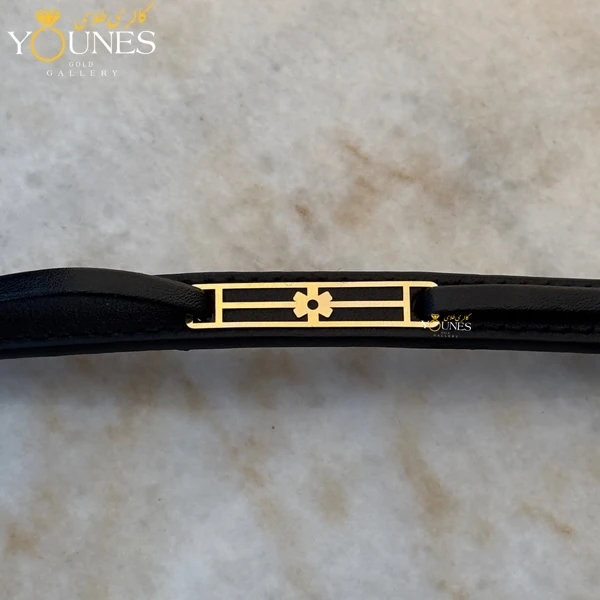 دستبند طلا زنانه چرم گل L550